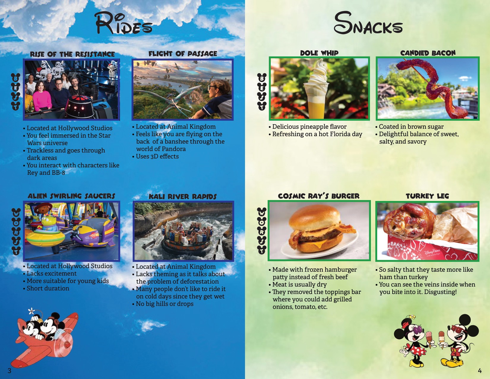 Best and Worst of Disney World Editorial Zine Spread Preview