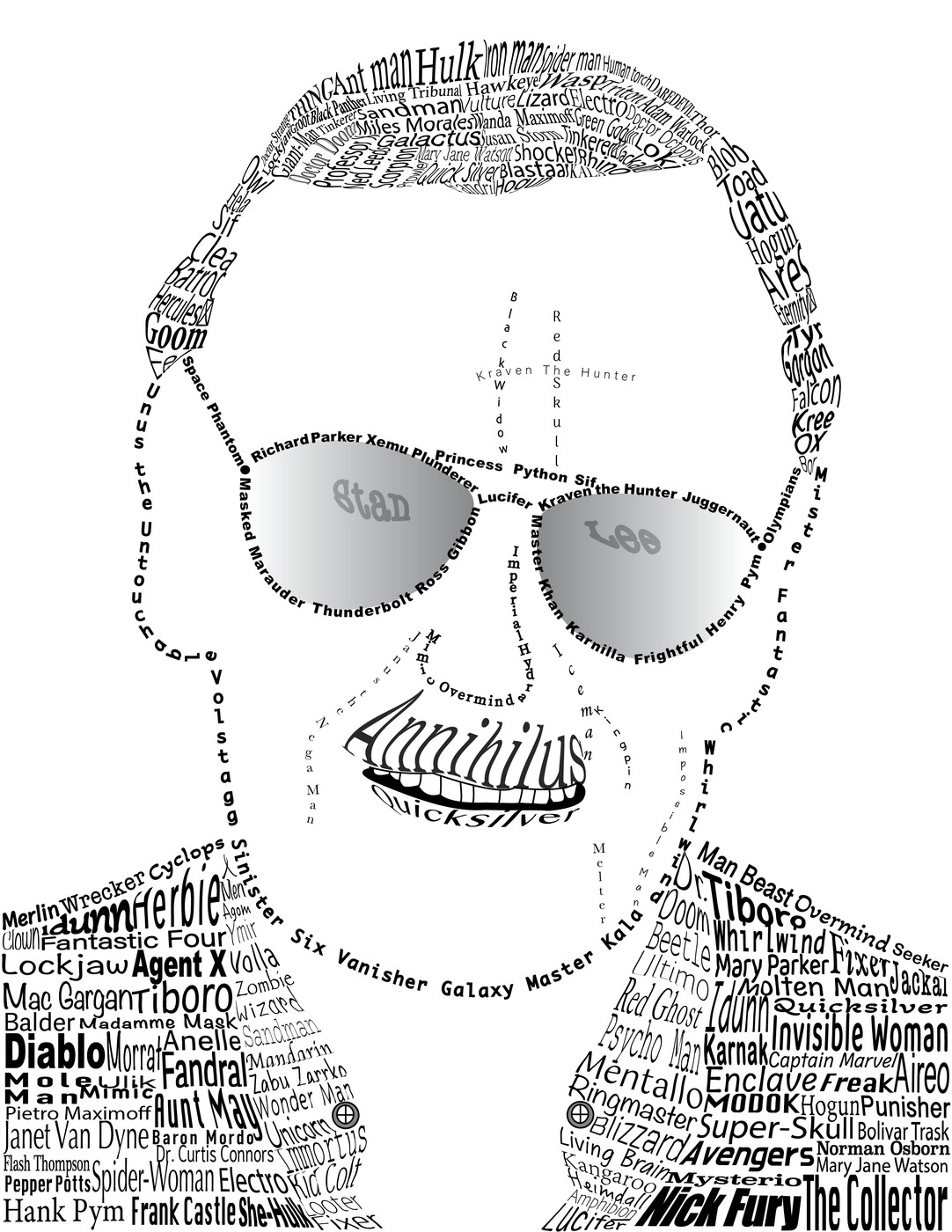 Stan Lee Typographic Tribute Portrait by Ethan Norland
